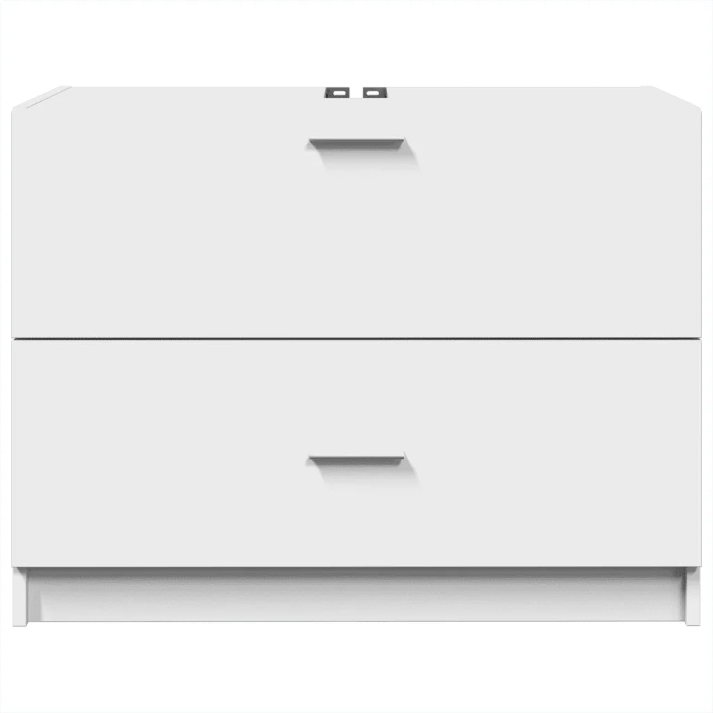 Mobile bagno moderno bianco 78 x 37 x 59 cm con spazio contenitivo ottimizzato finitura liscia in legno composito bianco 02_0049535