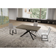 Tavolo allungabile 160/264x90 cm Niket telaio Antracite - Tortora