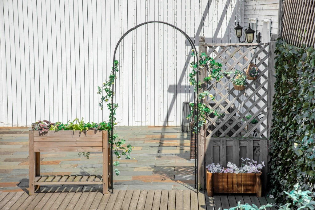 Arco da Giardino per Rose Rampanti in Metallo Ferro Battuto ¨C zephmum ¨C 114x30x230 cm Nero