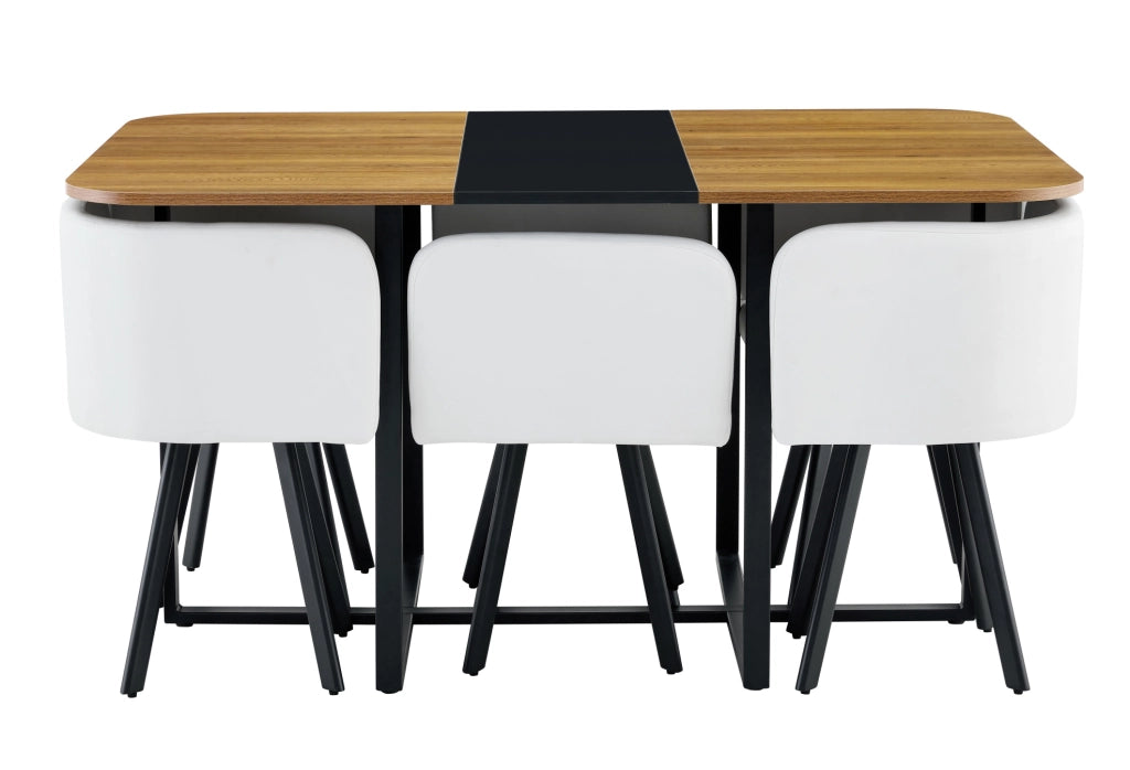 Set da pranzo allungabile con sedie in MDF e metallo