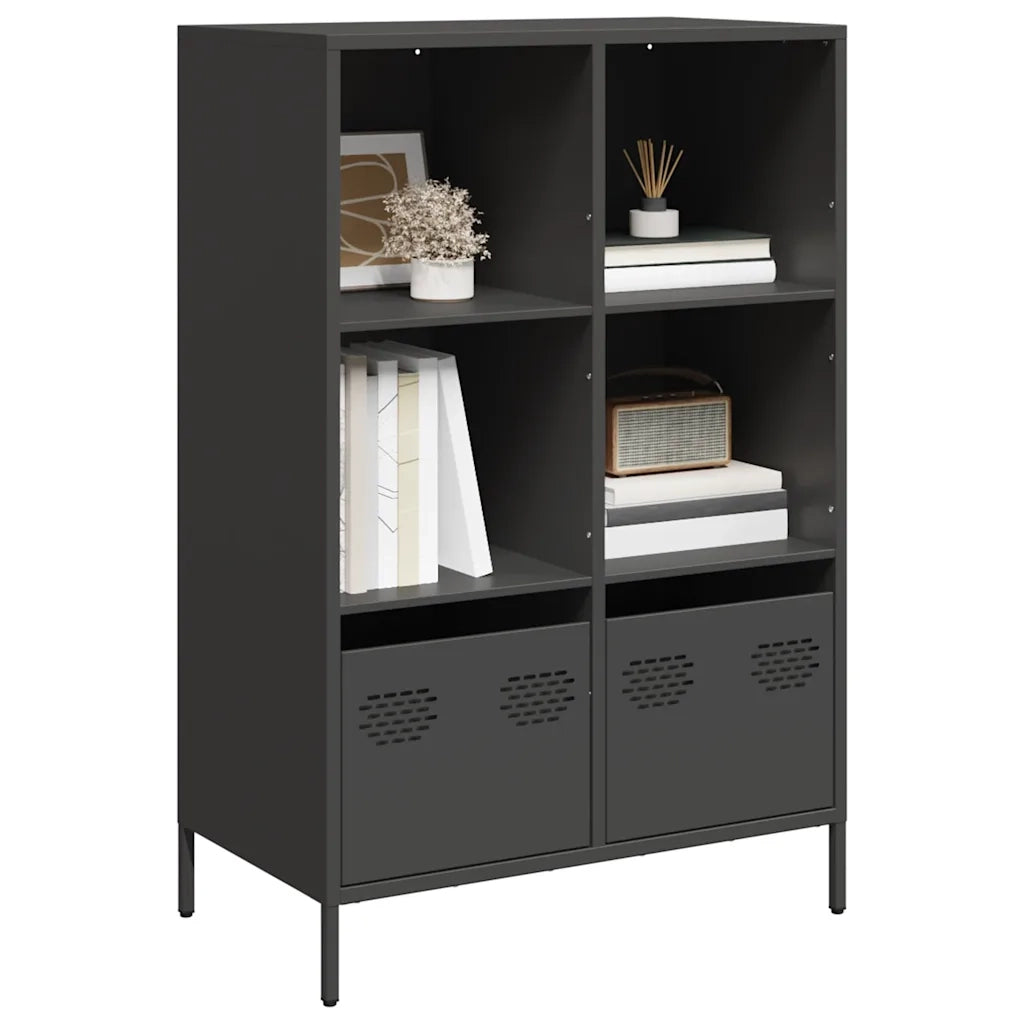 vidaXL Credenza Nera 68x39x103,5 cm in Acciaio