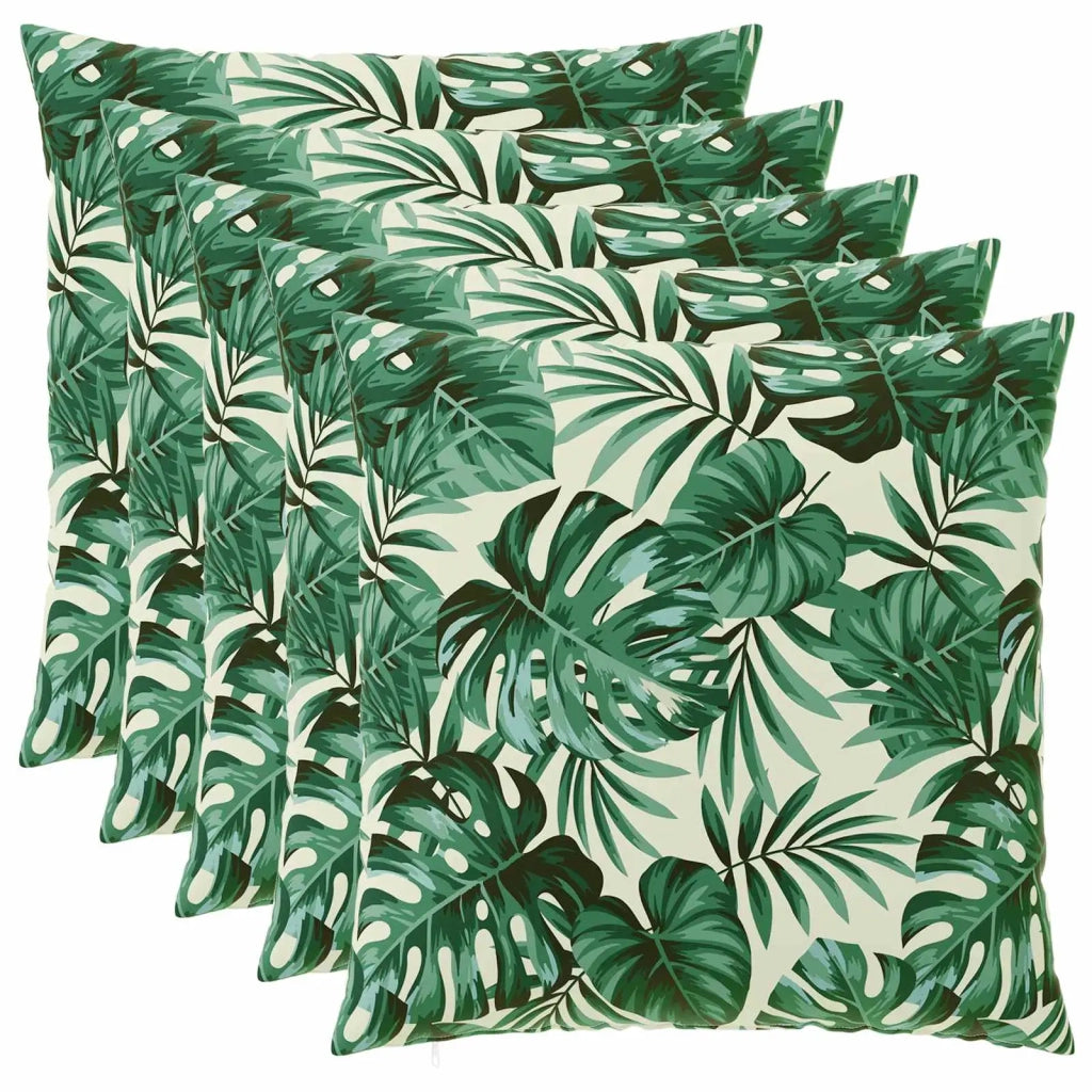 Federa 6 pcs HEERLEN Motivo a Foglie 80 x 80 cm Poliestere 913674