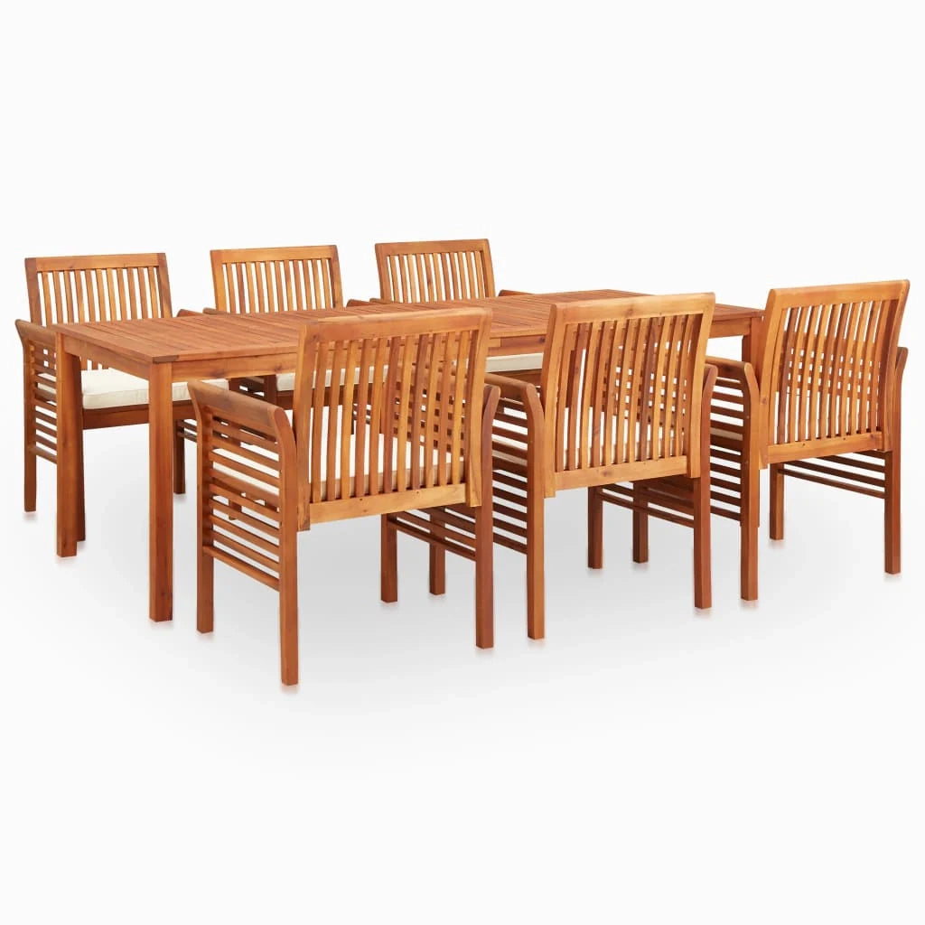 Set da pranzo da esterno 7 pezzi e cuscini legno massello di acacia 02_0014679