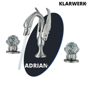 ADRIAN| Rubinetto da bagno a 3 fori grande cigno cromato  per vasca da bagno dal design lussuoso per restaurante, miscelatore per lavabo a 2 maniglie