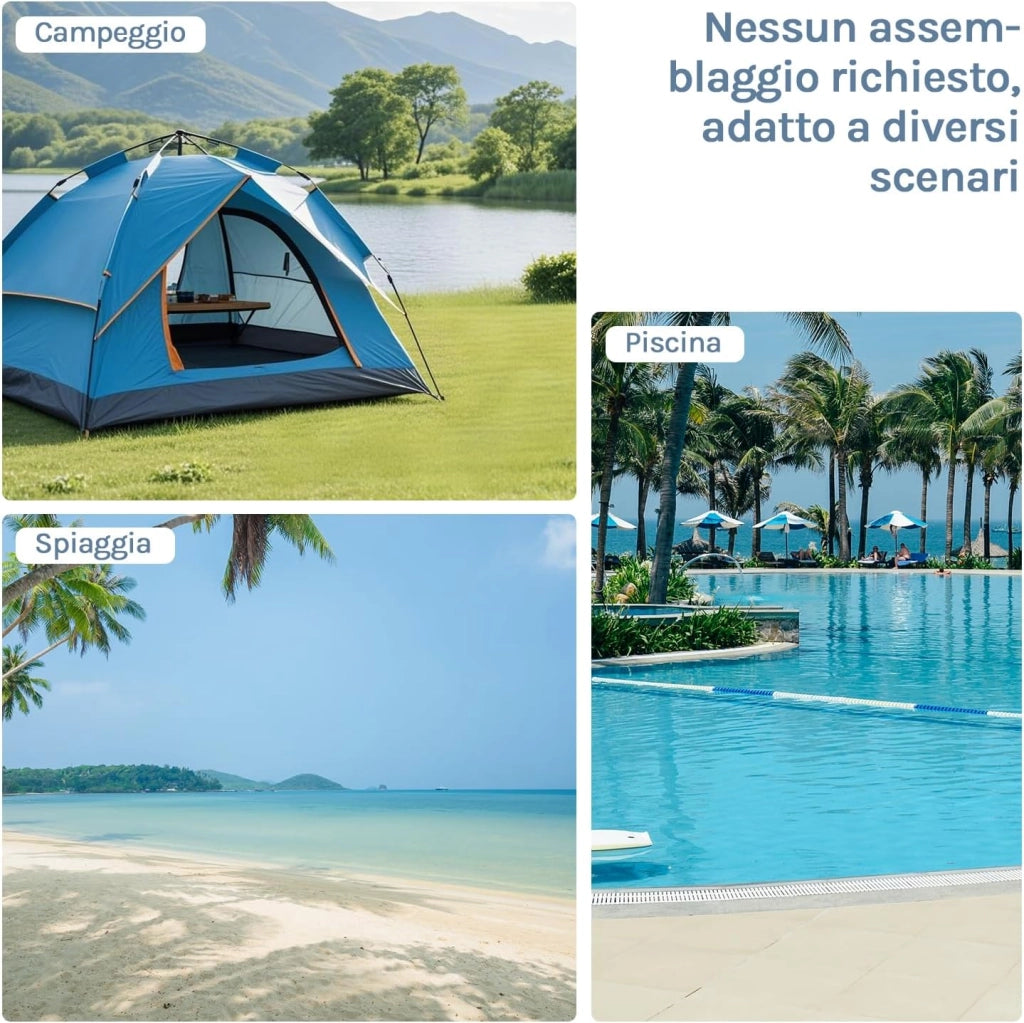 Set di 2 Lettino da Spiaggia, Lettino Prendisole, Lettino Pieghevole, Schienale Regolabile in 3 Angolazioni, con Poggiatesta, Sdraio da Spiaggia, in Oxford e Metallo,Grigio Chiaro