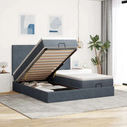 Struttura Letto Pouf con Materassi 200x200 cm Velluto
