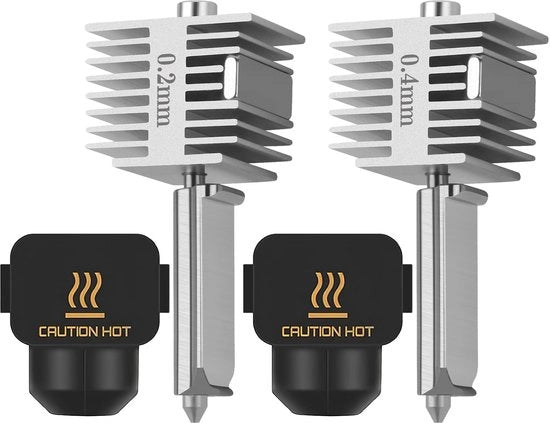 Aggiornamento Hotend 2 Stuks - 0,2 mm/0,4 mm Bocchette in Acciaio Inossidabile - Design Completo in Metallo Integrato - Compatibile con Bambu Lab A1/A1 Mini - Alta Precisione - Stampante 3D