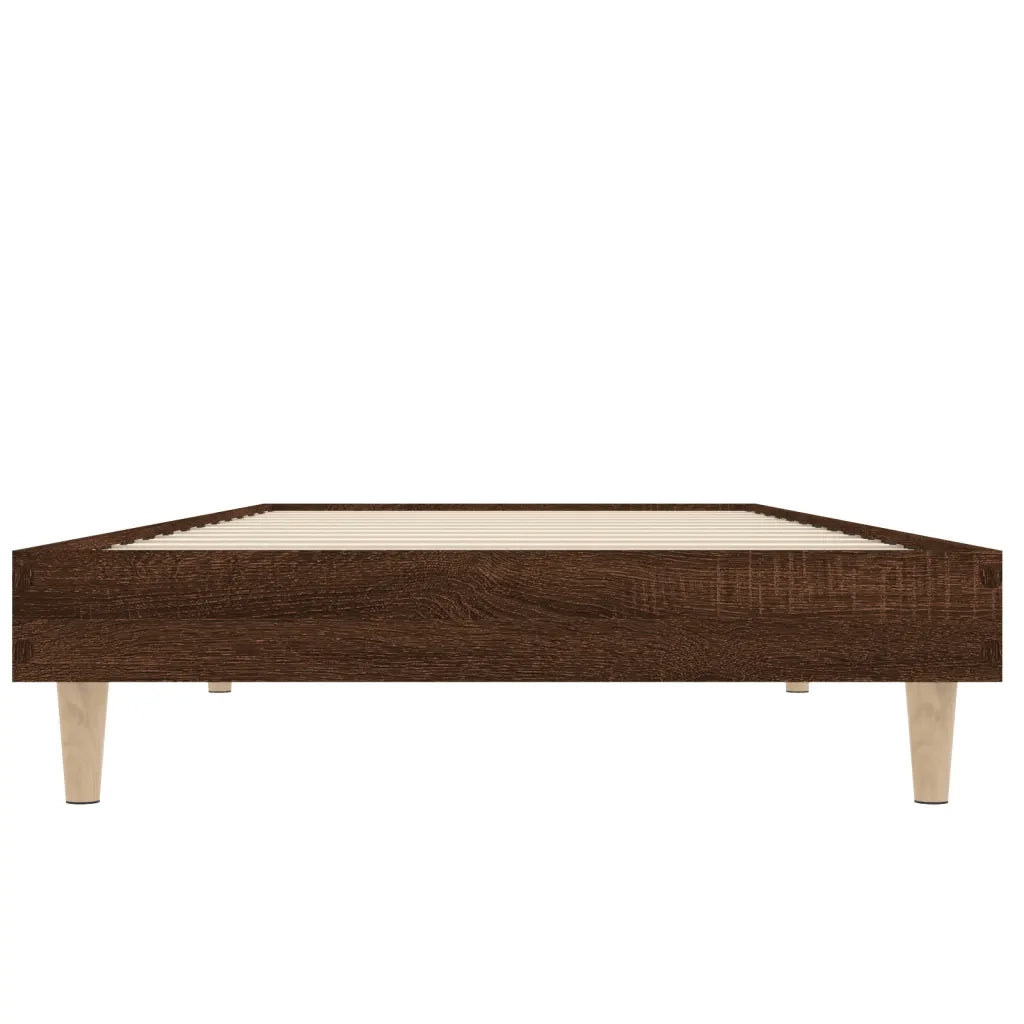 Letto singolo | Letto per adulti | Giroletto senza Materasso Rovere Marrone 75x190cm in Truciolato
