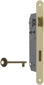 Serratura patent per porta scorrevole 50x8 mm ottonato