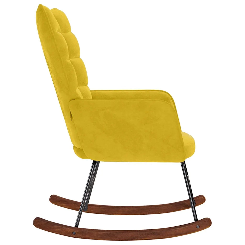 Sedia a Dondolo Gialla in Velluto 4016839