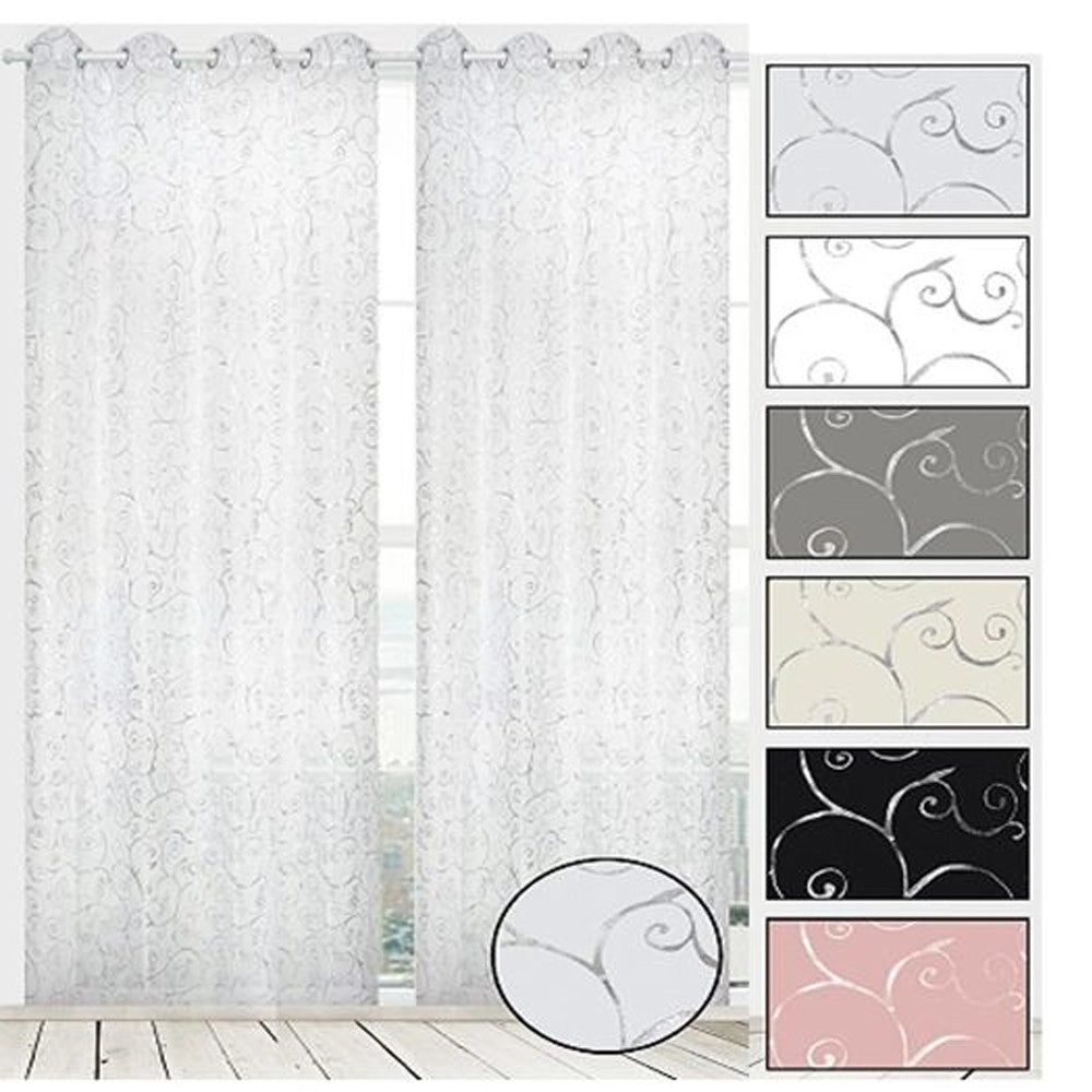 Trade Shop - Tenda Melita Pannello Singolo 8 Borchie Porta Finestra Cucina Bastone 140x280 Cm -