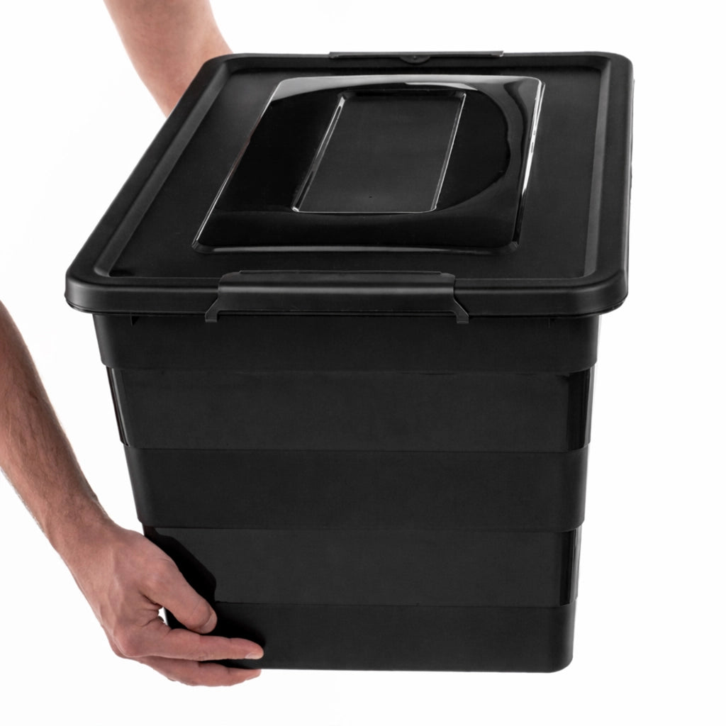 Organizzatore per giocattoli in plastica KADAX da 55 litri con coperchio