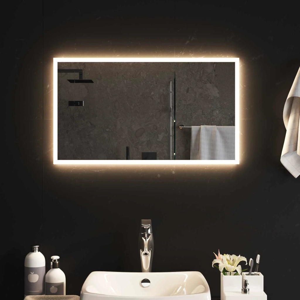 Specchio da bagno LED Trasparente 70 x 40 cm vetro temperato 42045814