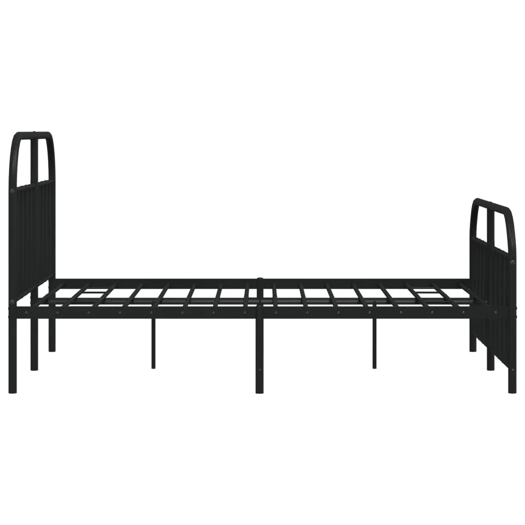 Letto matrimoniale | Letto per adulti | Giroletto con Testiera e Pediera Metallo Nero 140x190 cm