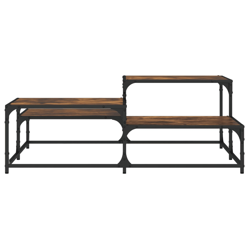 Tavolino da Salotto-Tavolino da soggiorno-Tavolo Rovere Fumo 107x107x40 cm Legno Multistrato