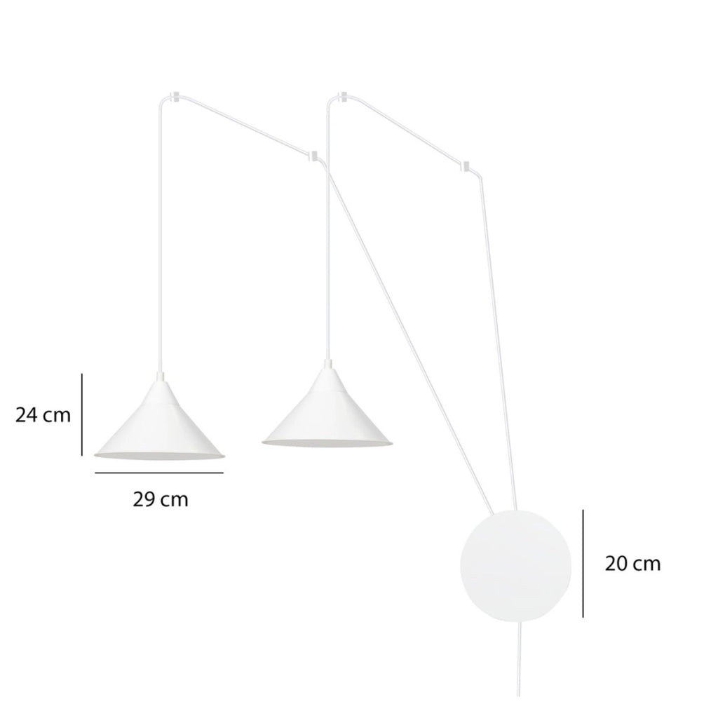 Lampada a parete ABRAMO in acciaio verniciato bianco