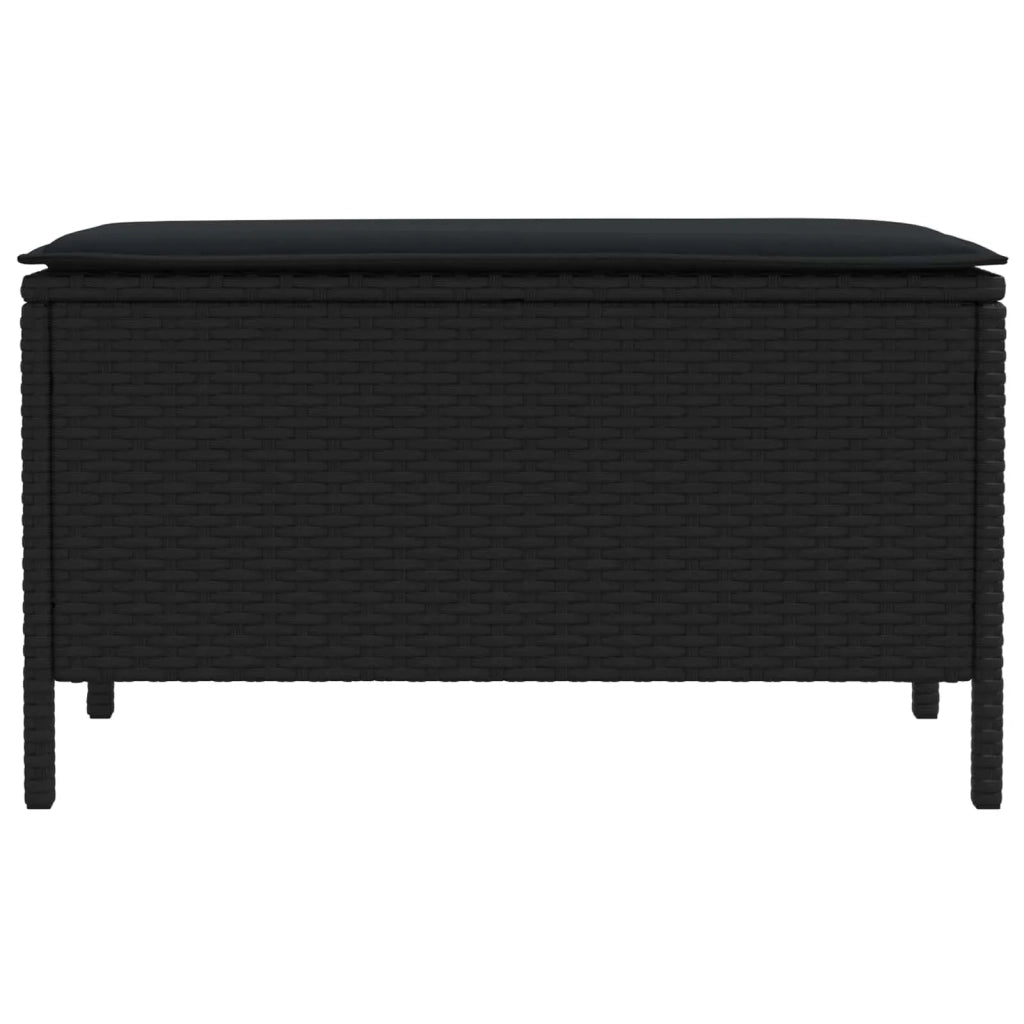 Sedia da giardino-Poggiapiedi da Giardino Nero 80 x 38 x 45 cm Rattan in PE