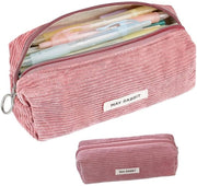 Etui elegante con grande capacità per articoli da ufficio e cosmetici, studenti e adulti (rosa)