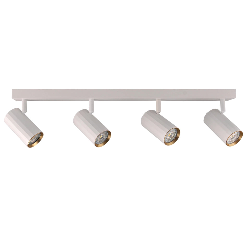 Plafoniera/Applique 4 luci bianco oro GU10 Nicea Polux