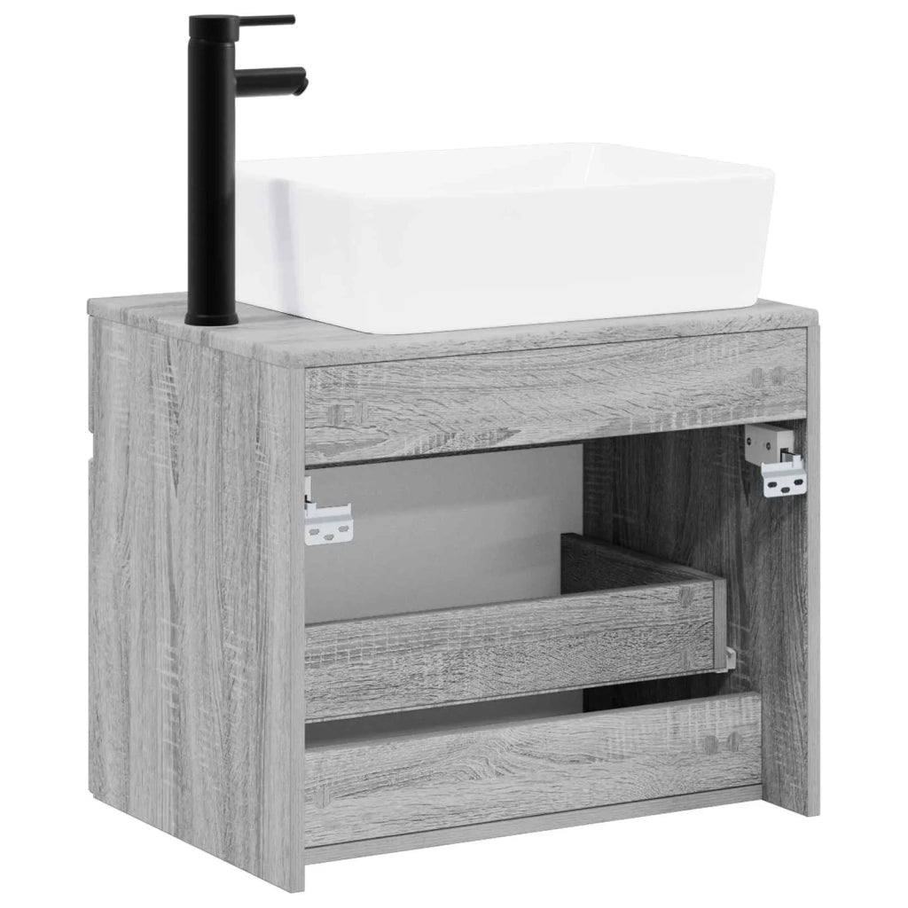 Set di mobili per il bagno Sonoma grigio Legno ingegnerizzato 3404306