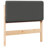 Testiera | Testata imbottita Marrone e grigio scuro 80 cm Pino massello
