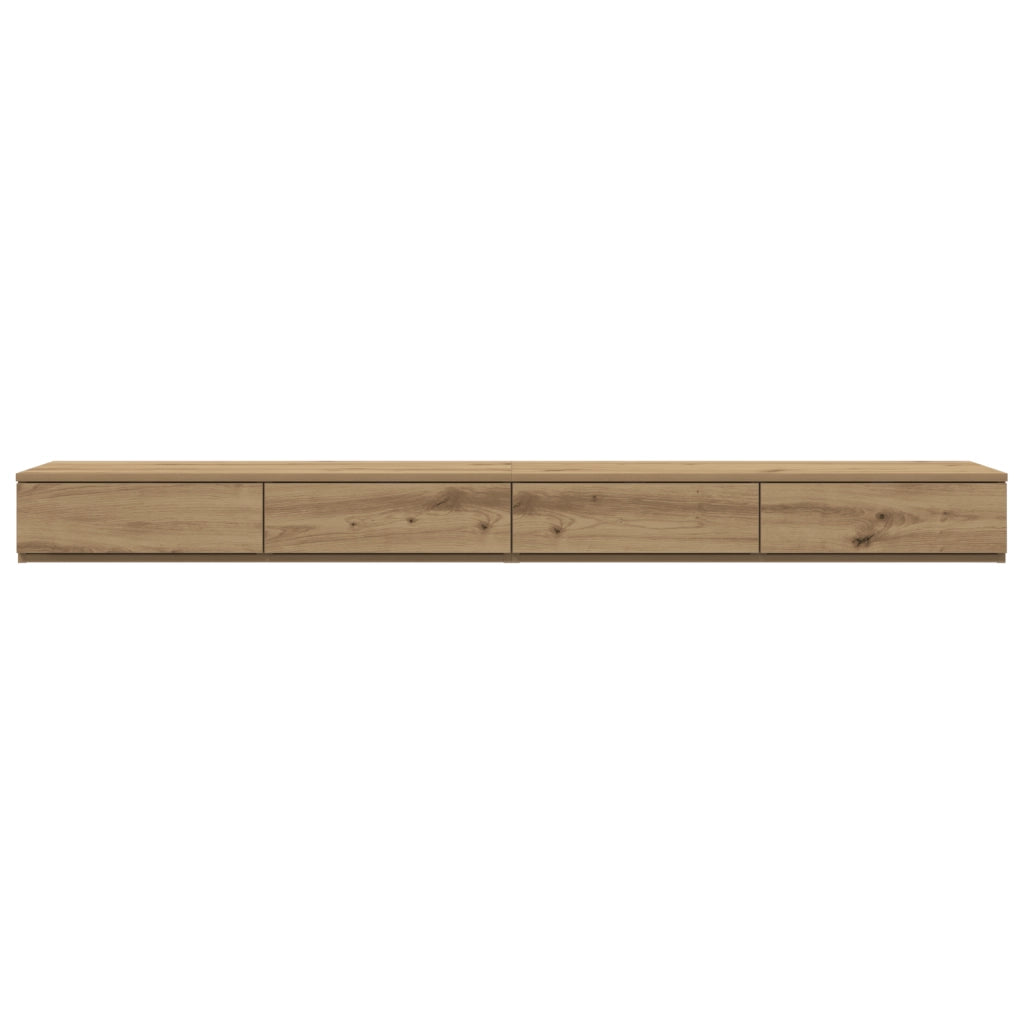 Cassetti per letto  Rovere artigianale 180x36,5x16,5 cm in legno ingegnerizzato