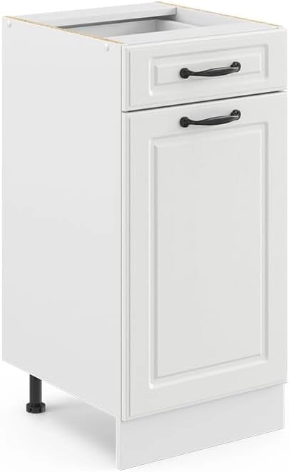 Frontale cucina R-Line, Bianco casa di campagna, 39.6 x 71.6 cm frontale del mobile per mobile base con cassetti