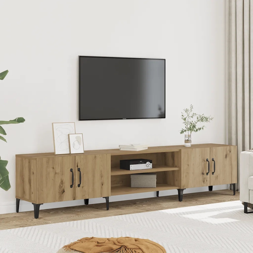 Mobile TV-Credenza per TV-Console TV Rovere Artigianale 180x31,5x40cm in Legno Multistrato