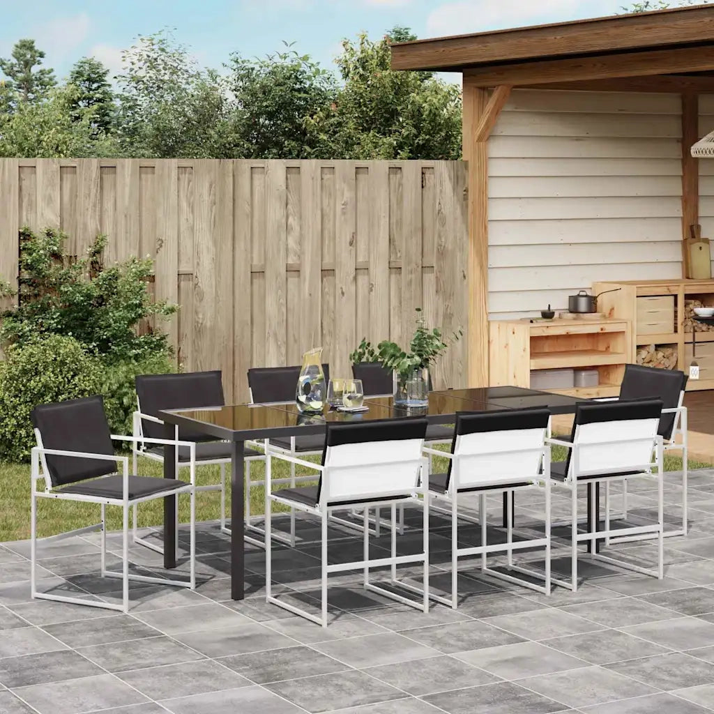 Set da Pranzo per Giardino 9 pcs Bianco 3379341