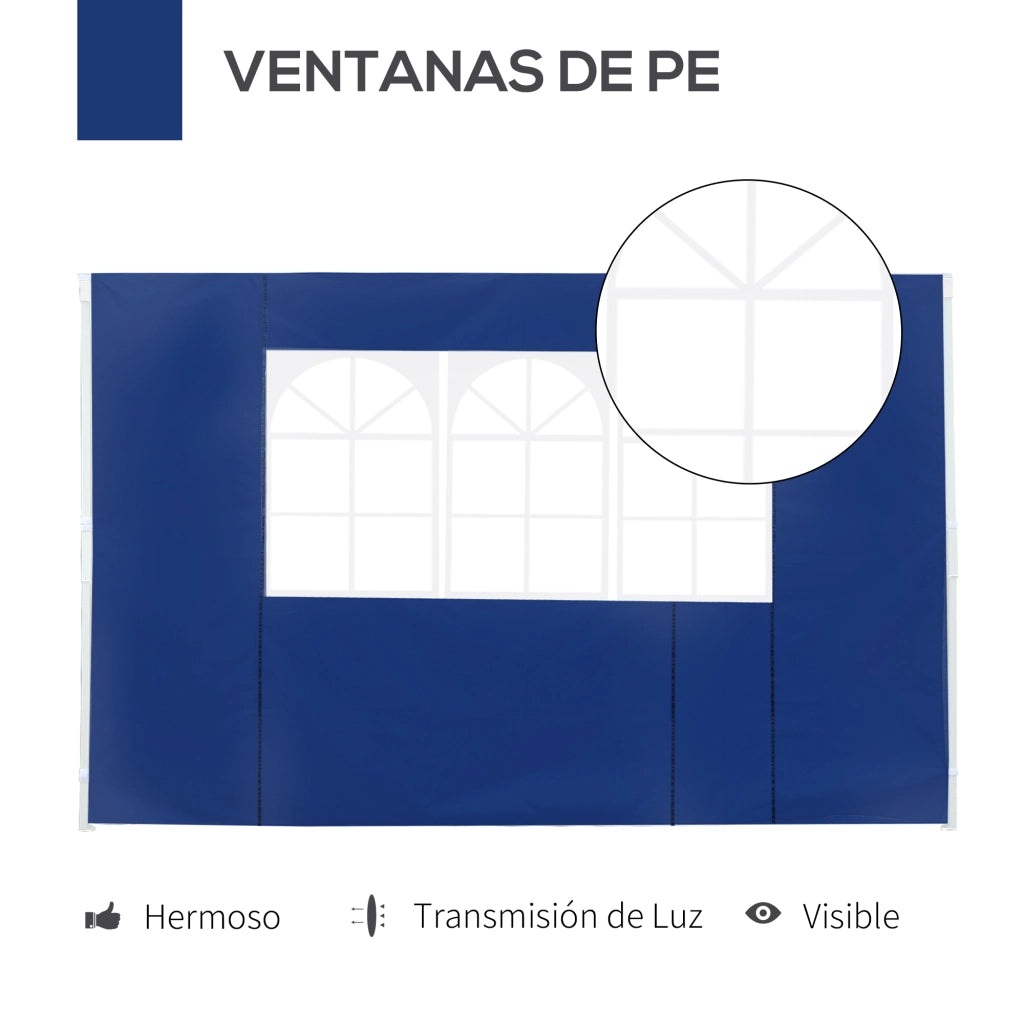 Pareti Laterali per Gazebo 3x3 m ¨C zephmum ¨C 300x200 cm, Blu, Oxford