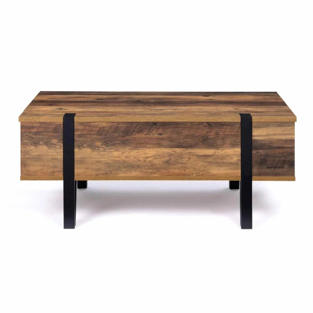 IDMarket - Tavolino rettangolare alzabile in legno AUSTRIA con base a perno