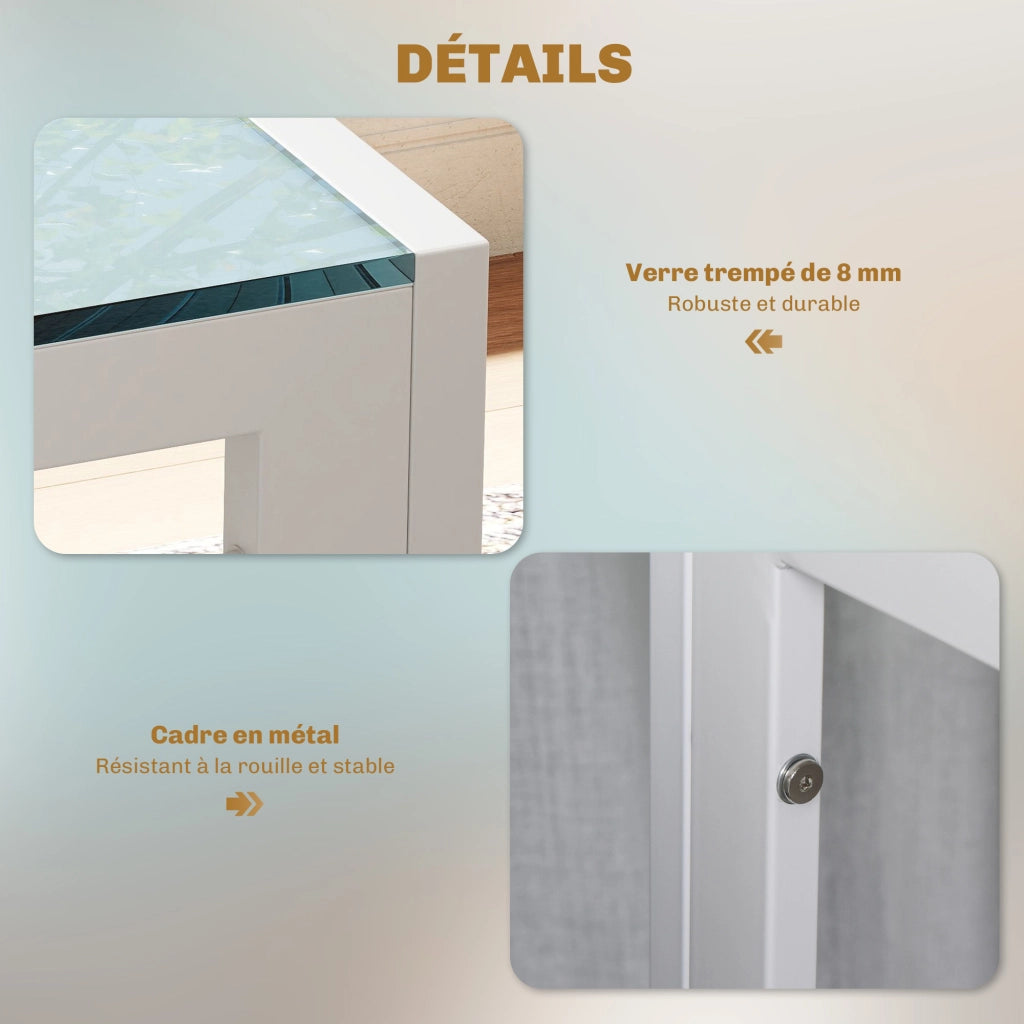 Set tavolo da pranzo con 4 sedie ¨C Xylo ¨C Piano vetro rettangolare bianco per sala cucina