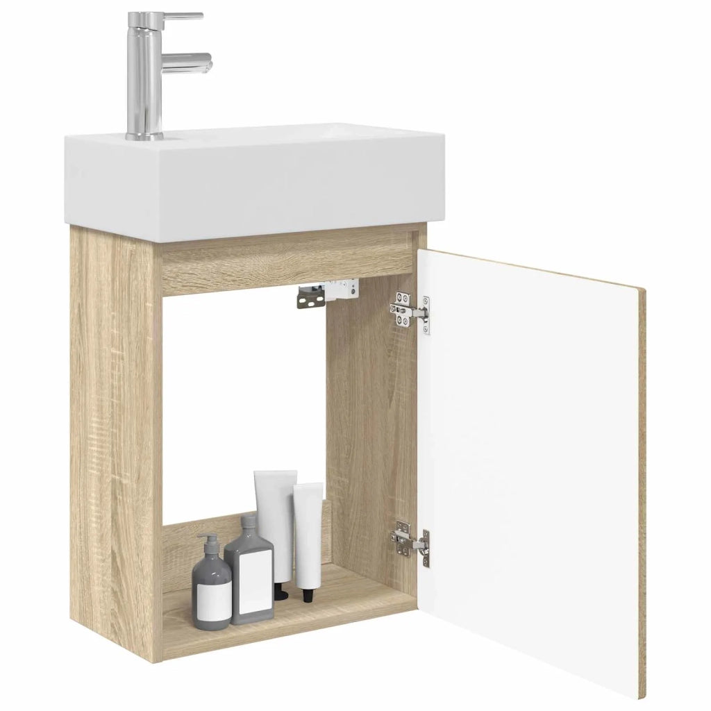 Mobile bagno con rubinetto Rovere Sonoma 45,5 x 22,5 x 84 cm 889463
