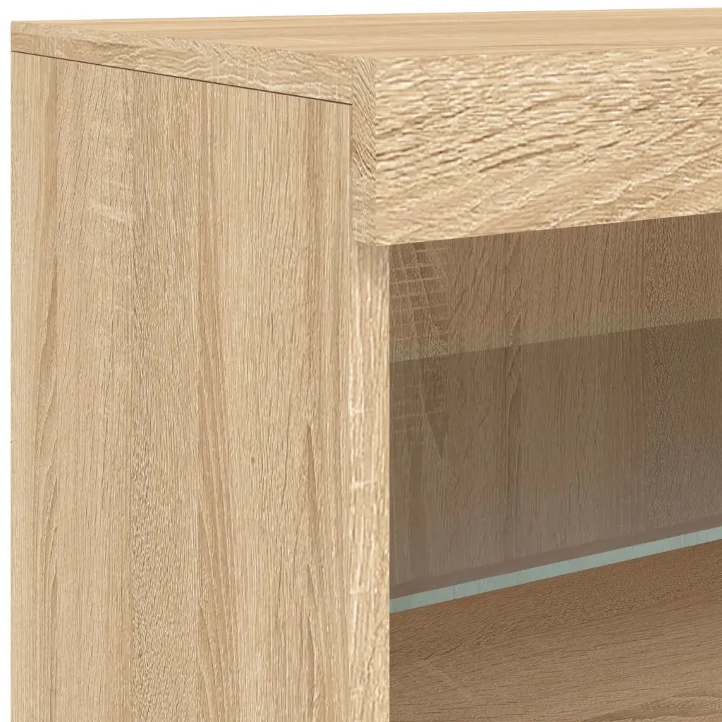 Credenza | Madia | Buffet da pranzo | Armadio da pranzo con Luci LED Rovere Sonoma 60x37x67 cm