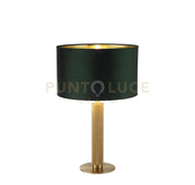 Lampada da tavolo London - Ottone zigrinato e paralume in velluto verde