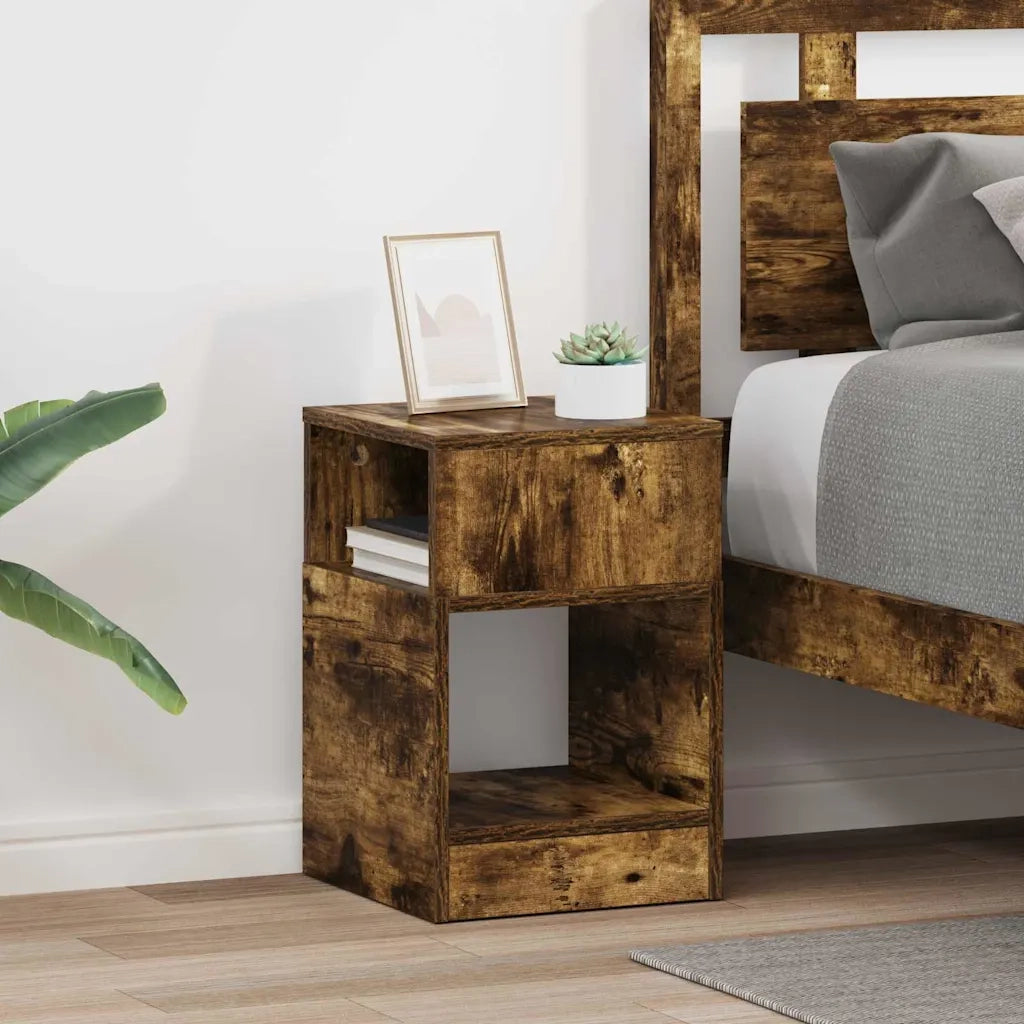 Tavolino 2 pcs Rovere fumé 30,5 x 30 x 45 cm Legno multistrato