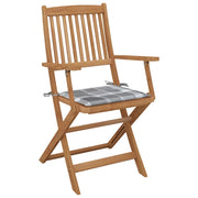 Sedie da Giardino Pieghevoli 4 pz con Cuscini Massello Acacia 3064631