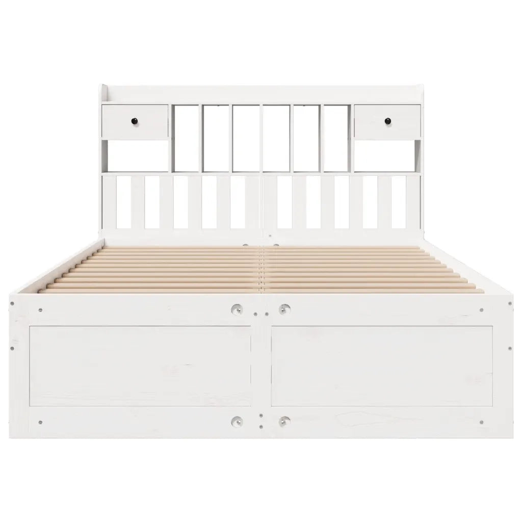 Letto Libreria senza Materasso Bianco 140x200 cm Legno di Pino 3308961