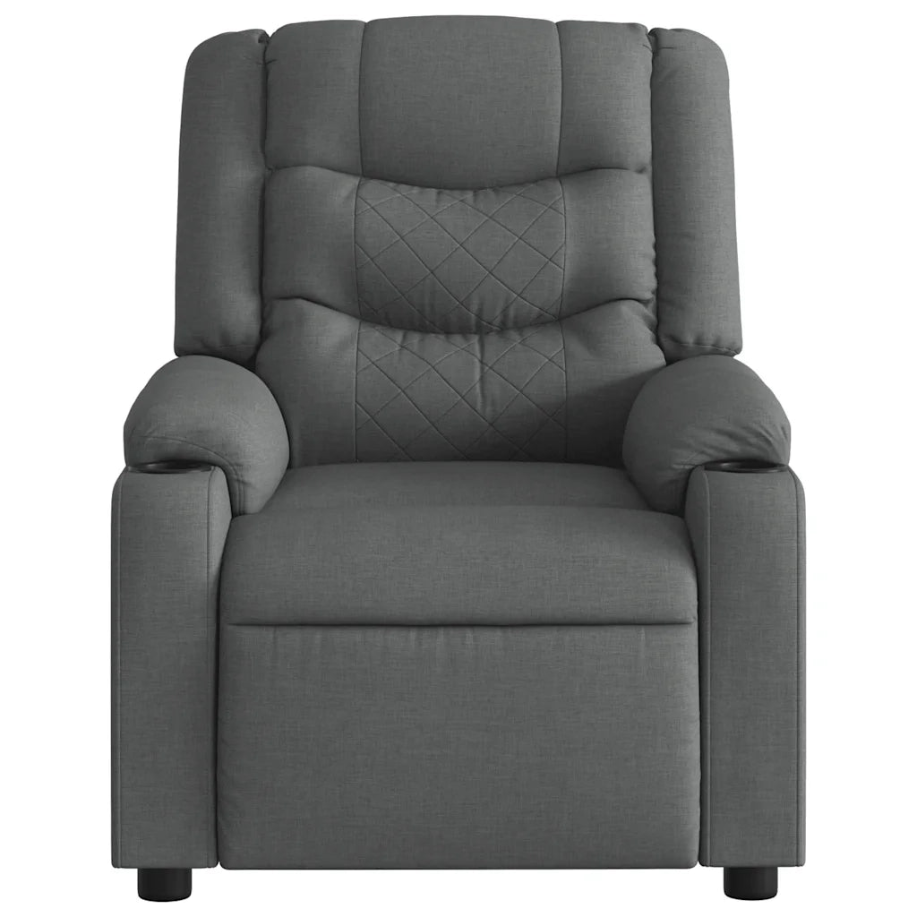 Poltrona | Sedia Relax Elettrica Reclinabile Grigio Scuro in Tessuto