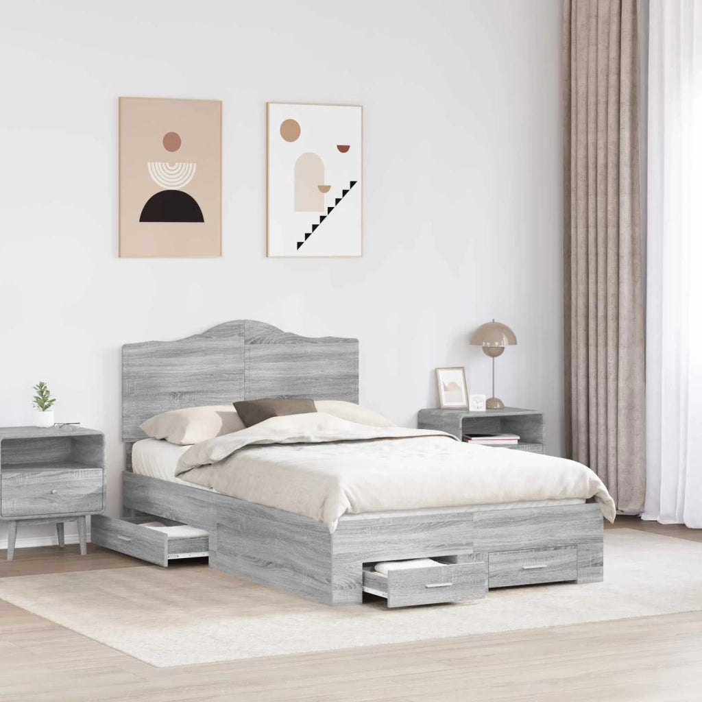 Struttura del letto con testiera Grigio Sonoma 120 x 200 cm 3413626