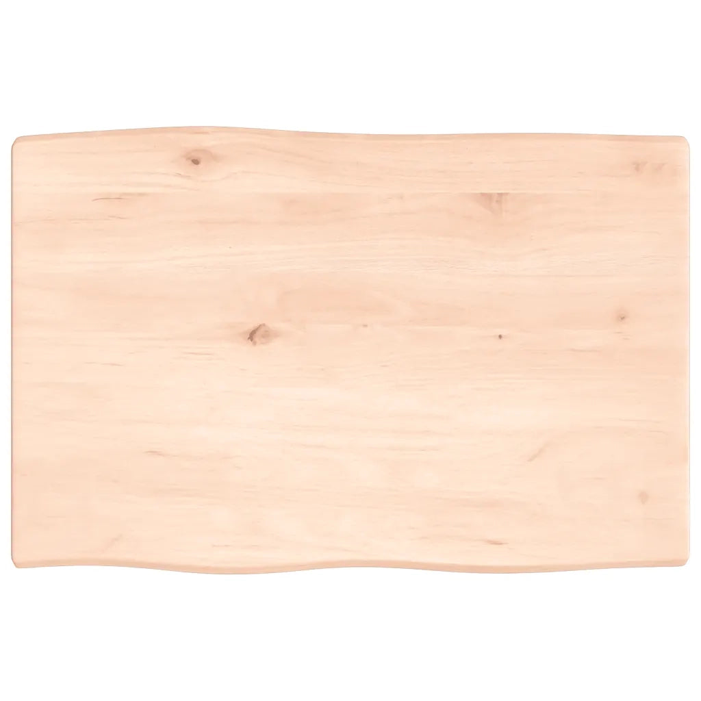 Piano per Tavolo 60x40x2 cm in Rovere Non Trattato Bordi Vivi