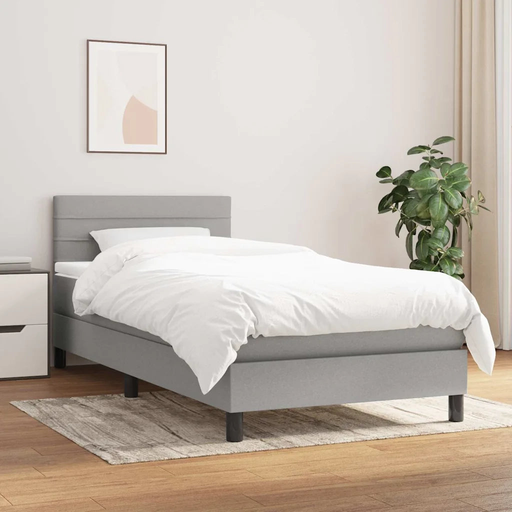 Giroletto a Molle con Materasso Grigio Chiaro100x200 cm Tessuto 3140113
