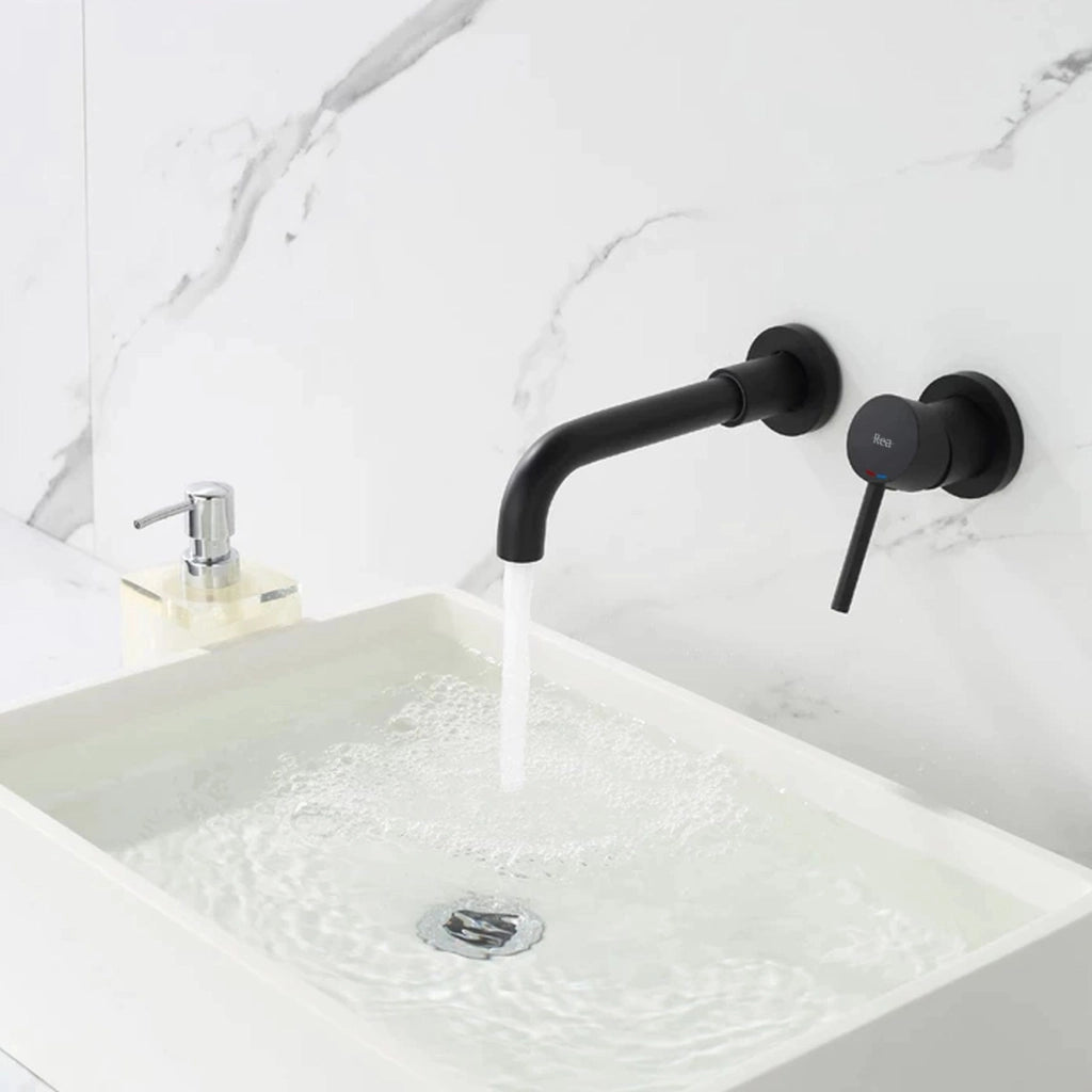 Rubinetto Da Incasso Rea Lungo Long Black Mat + Box