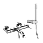 Miscelatore vasca cromo in ottone con leva slim completo di accessori Alba
