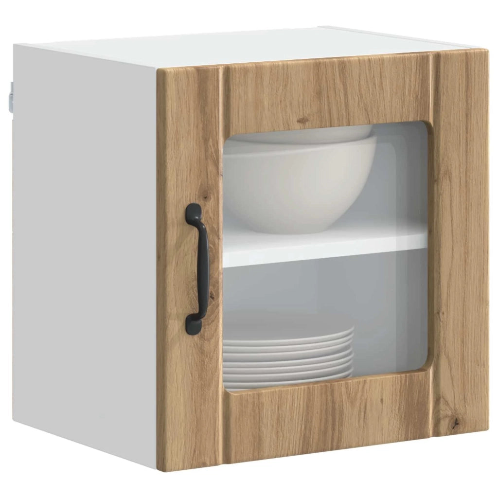Pensile da cucina | Mobile in vetro da parete LUCCA 2 pz Rovere Artigianale