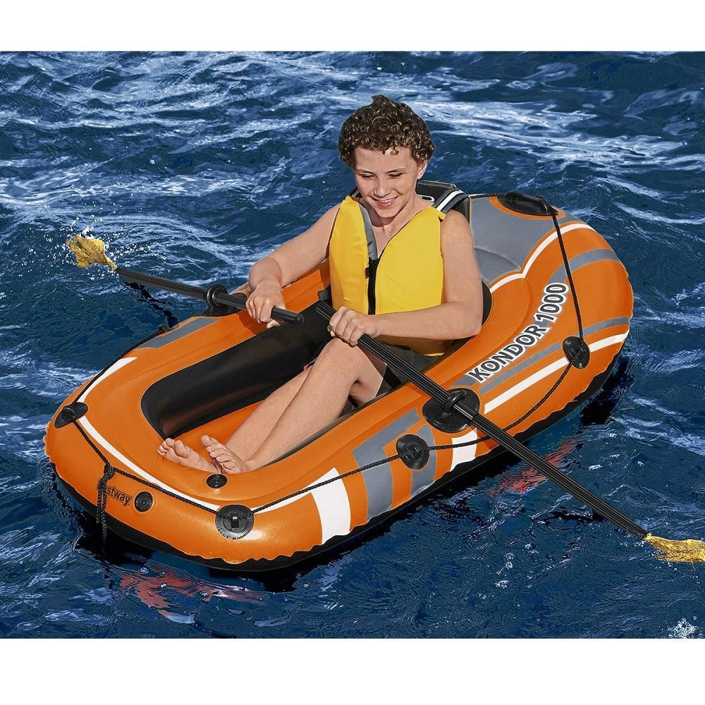 Trade Shop - Set Canotto Kondor 1000 Con Remi Gommone Gonfiabile 155x93cm Per 1 Persona 61078 -
