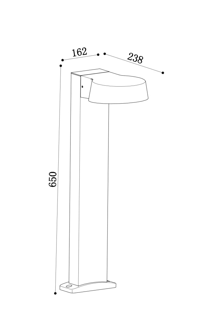 Maytoni Paletto da Esterno Moderno Share 1 luce LED integrato IP54 grigio alluminio