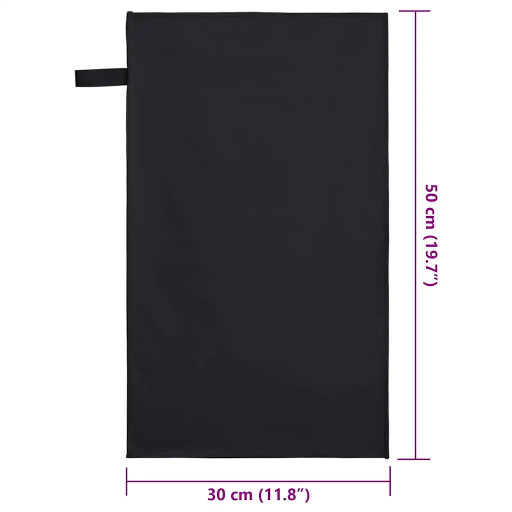 Asciugamani Sportivi 2 pcs Nero 50 x 30 cm 42011457