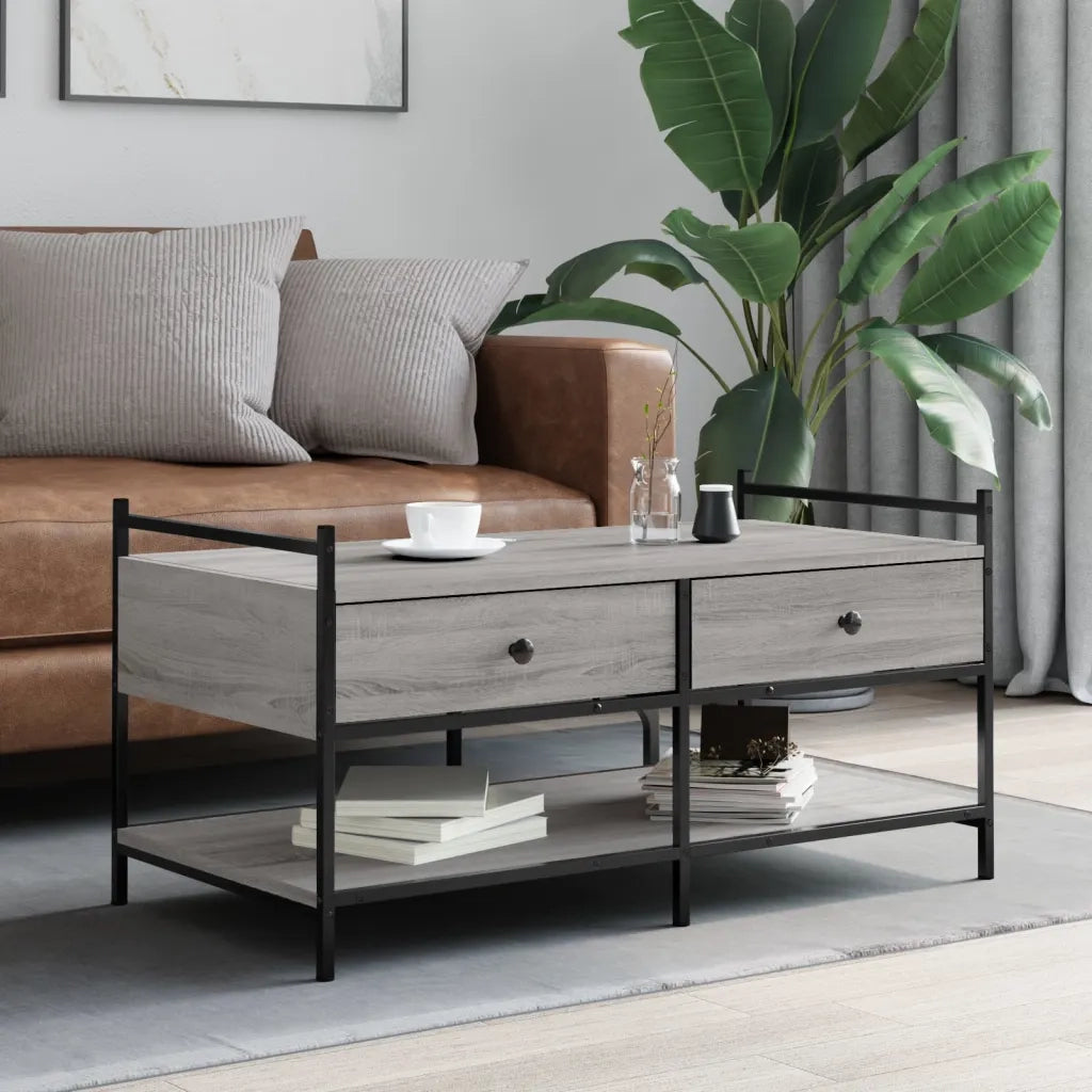 Tavolino da salotto | Tavolino da caff¨¨ | Tavolino da Soggiorno Grigio Sonoma 99x50x50 cm Legno Multistrato