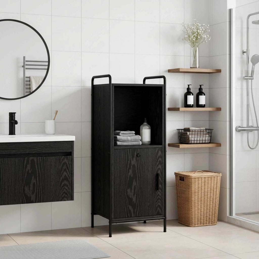 Mobile da Bagno Rovere Nero 40 x 36 x 99,5 cm 8014034